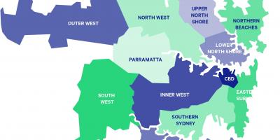 Sydney Vororte-Karte