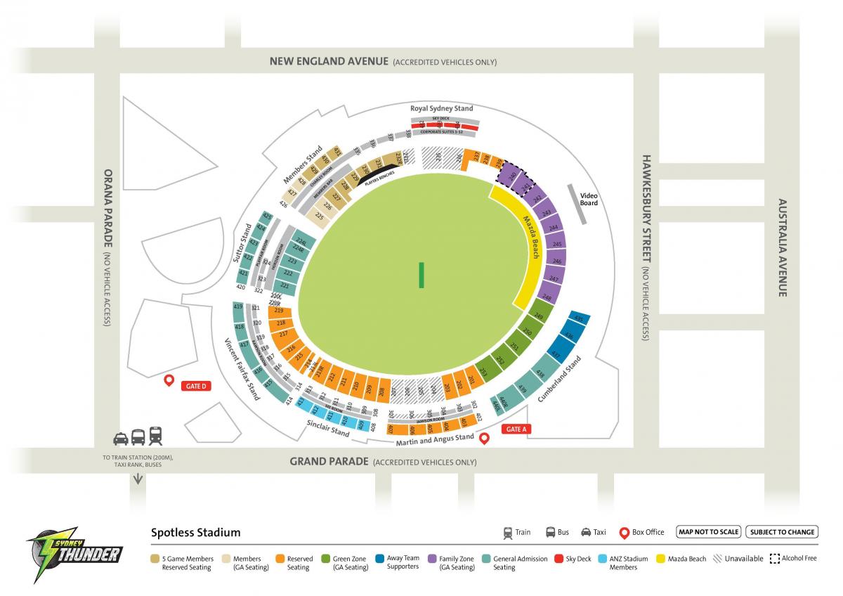 Karte von spotless stadium sydney