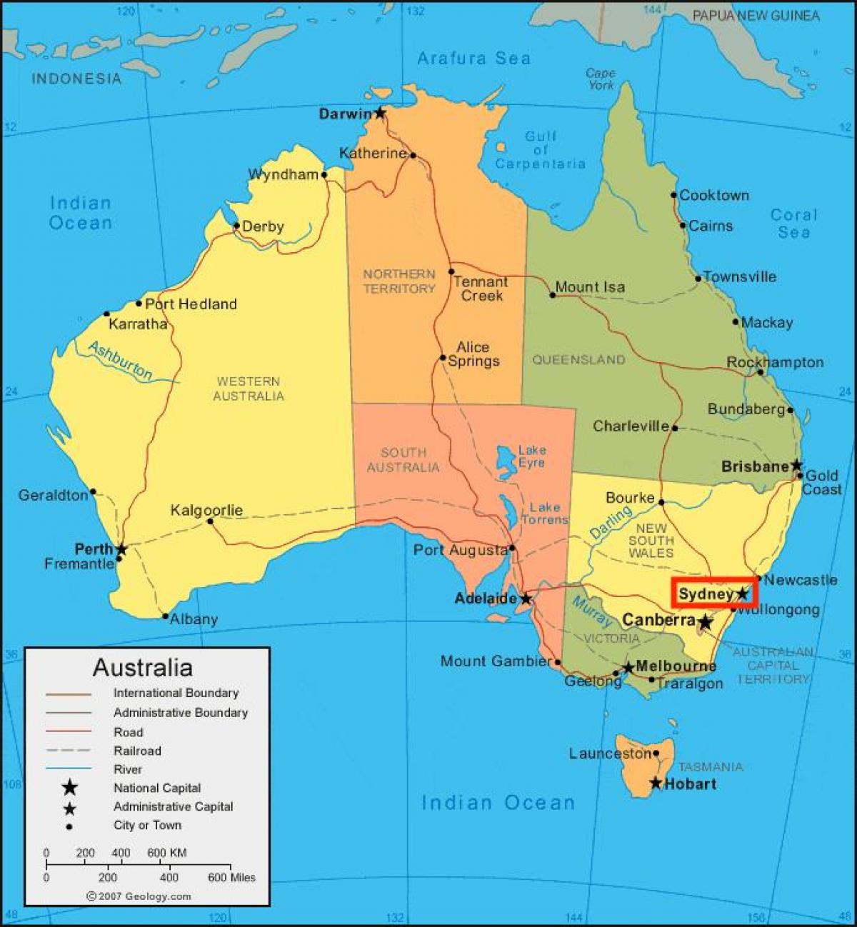 sydney-Stadtplan von Australien
