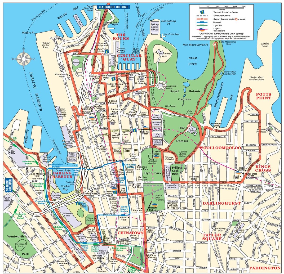 Karte von sydney cbd