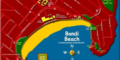 Bondi beach, sydney Karte