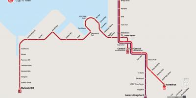 Light rail, sydney Karte